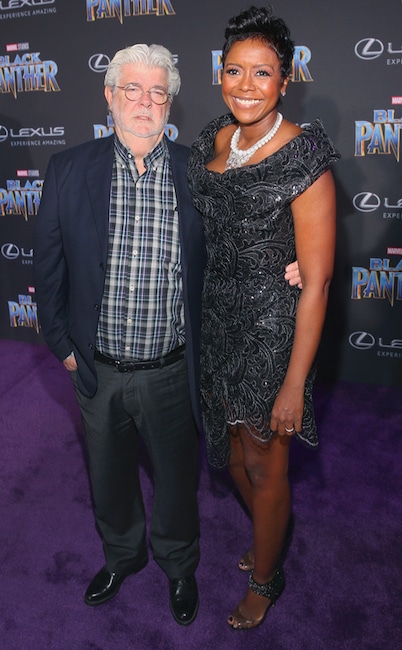 Mellody Hobson, George Lucas, Black Panther Premiere